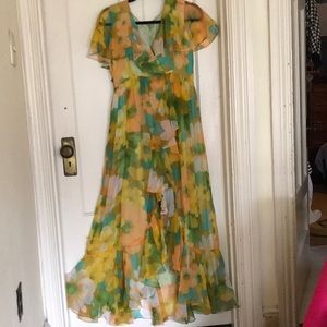 Vintage boho floral maxi dress